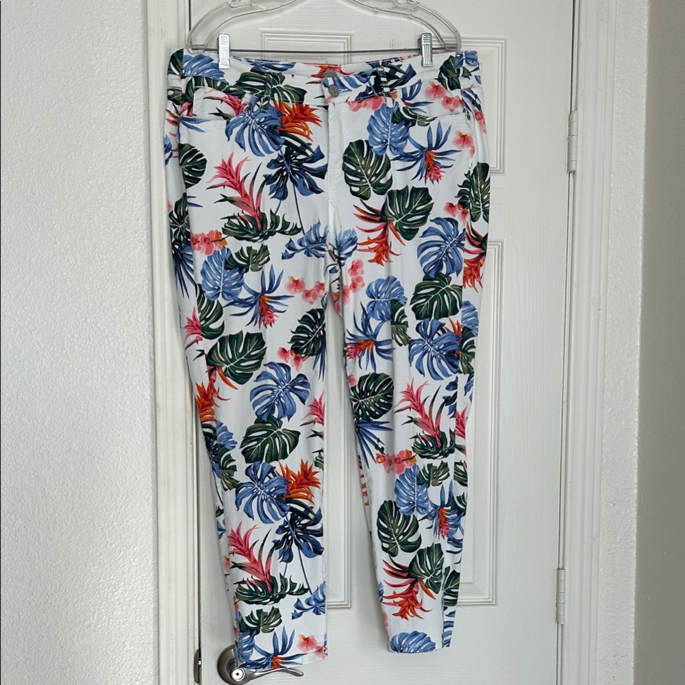 Tommy Bahama Skinny Ankle Stretch Tropical Floral Print Pants